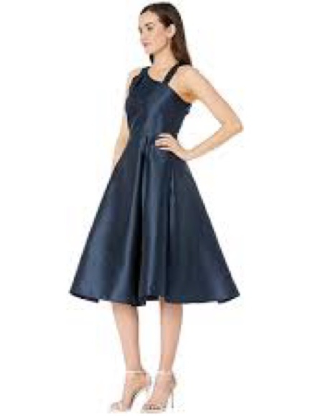 NWT Adrianna Papell Asymmetrical Mikado Fit and Flare Cocktail Dress 14